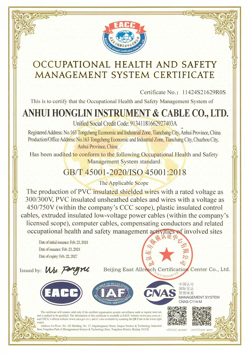 Certification of Occupational Health and Safety Management System