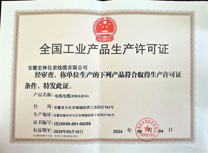 National Industrial Product Production License